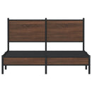 vidaXL barna tölgy színű fém ágykeret matrac nélkül 137 x 190 cm