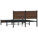 vidaXL barna tölgy színű fém ágykeret matrac nélkül 140 x 200 cm