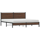 vidaXL barna tölgy színű fém ágykeret matrac nélkül 160 x 200 cm