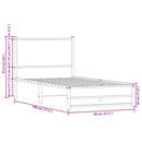 vidaXL barna tölgy színű fém ágykeret matrac nélkül 75 x 190 cm
