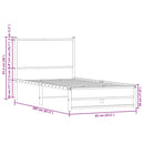 vidaXL barna tölgy színű fém ágykeret matrac nélkül 80 x 200 cm