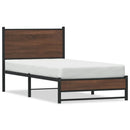 vidaXL barna tölgy színű fém ágykeret matrac nélkül 90 x 190 cm