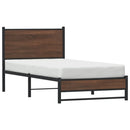 vidaXL barna tölgy színű fém ágykeret matrac nélkül 90 x 190 cm