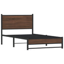 vidaXL barna tölgy színű fém ágykeret matrac nélkül 100 x 190 cm