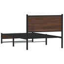 vidaXL barna tölgy színű fém ágykeret matrac nélkül 100 x 190 cm