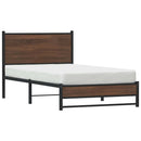 vidaXL barna tölgy színű fém ágykeret matrac nélkül 100 x 200 cm