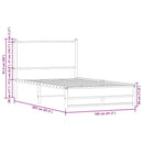 vidaXL barna tölgy színű fém ágykeret matrac nélkül 100 x 200 cm