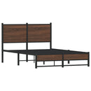 vidaXL barna tölgy színű fém ágykeret matrac nélkül 120 x 200 cm