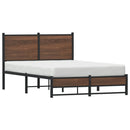 vidaXL barna tölgy színű fém ágykeret matrac nélkül 120 x 200 cm