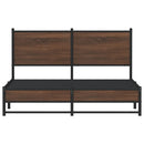 vidaXL barna tölgy színű fém ágykeret matrac nélkül 137 x 190 cm