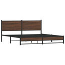 vidaXL barna tölgy színű fém ágykeret matrac nélkül 160 x 200 cm