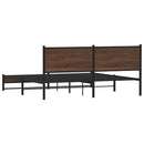 vidaXL barna tölgy színű fém ágykeret matrac nélkül 160 x 200 cm