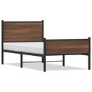 vidaXL barna tölgy színű fém ágykeret matrac nélkül 75 x 190 cm