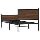 vidaXL barna tölgy színű fém ágykeret matrac nélkül 75 x 190 cm