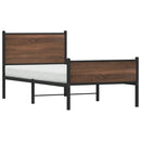 vidaXL barna tölgy színű fém ágykeret matrac nélkül 90 x 190 cm