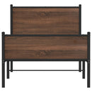 vidaXL barna tölgy színű fém ágykeret matrac nélkül 90 x 190 cm