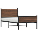 vidaXL barna tölgy színű fém ágykeret matrac nélkül 90 x 200 cm