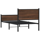 vidaXL barna tölgy színű fém ágykeret matrac nélkül 90 x 200 cm