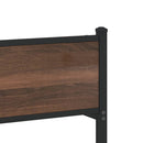 vidaXL barna tölgy színű fém ágykeret matrac nélkül 90 x 200 cm