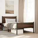 vidaXL barna tölgy színű fém ágykeret matrac nélkül 100 x 190 cm