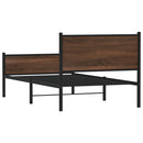 vidaXL barna tölgy színű fém ágykeret matrac nélkül 100 x 190 cm