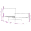 vidaXL barna tölgy színű fém ágykeret matrac nélkül 100 x 190 cm