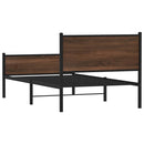 vidaXL barna tölgy színű fém ágykeret matrac nélkül 100 x 200 cm