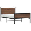 vidaXL barna tölgy színű fém ágykeret matrac nélkül 107 x 203 cm