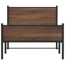 vidaXL barna tölgy színű fém ágykeret matrac nélkül 107 x 203 cm