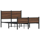 vidaXL barna tölgy színű fém ágykeret matrac nélkül 120 x 190 cm