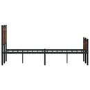vidaXL barna tölgy színű fém ágykeret matrac nélkül 120 x 190 cm