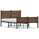 vidaXL barna tölgy színű fém ágykeret matrac nélkül 120 x 200 cm