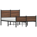 vidaXL barna tölgy színű fém ágykeret matrac nélkül 120 x 200 cm