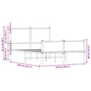 vidaXL barna tölgy színű fém ágykeret matrac nélkül 120 x 200 cm