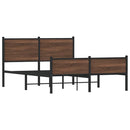 vidaXL barna tölgy színű fém ágykeret matrac nélkül 137 x 190 cm