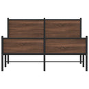 vidaXL barna tölgy színű fém ágykeret matrac nélkül 137 x 190 cm
