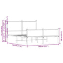 vidaXL barna tölgy színű fém ágykeret matrac nélkül 137 x 190 cm