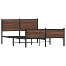 vidaXL barna tölgy színű fém ágykeret matrac nélkül 140 x 190 cm