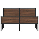 vidaXL barna tölgy színű fém ágykeret matrac nélkül 140 x 190 cm
