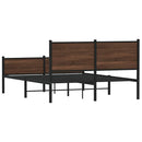 vidaXL barna tölgy színű fém ágykeret matrac nélkül 140 x 200 cm