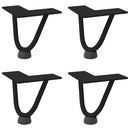 vidaXL 4 db fekete, tömör acél hajtűláb dohányzóasztalhoz, 10 cm