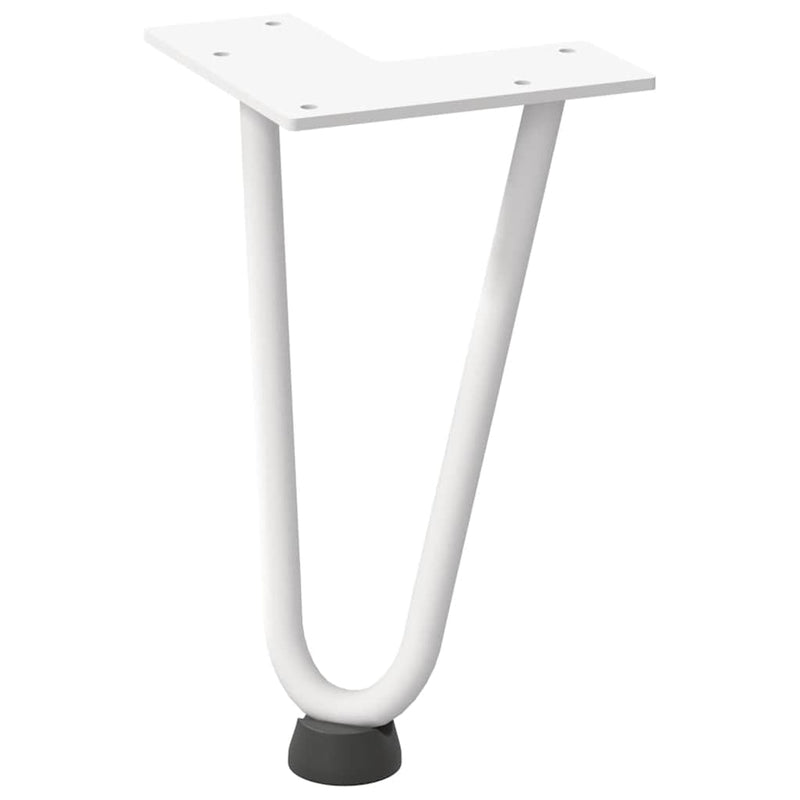 vidaXL 4 db fehér, tömör acél hajtűláb dohányzóasztalhoz 20 cm