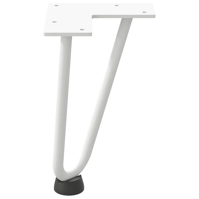 vidaXL 4 db fehér, tömör acél hajtűláb dohányzóasztalhoz 20 cm
