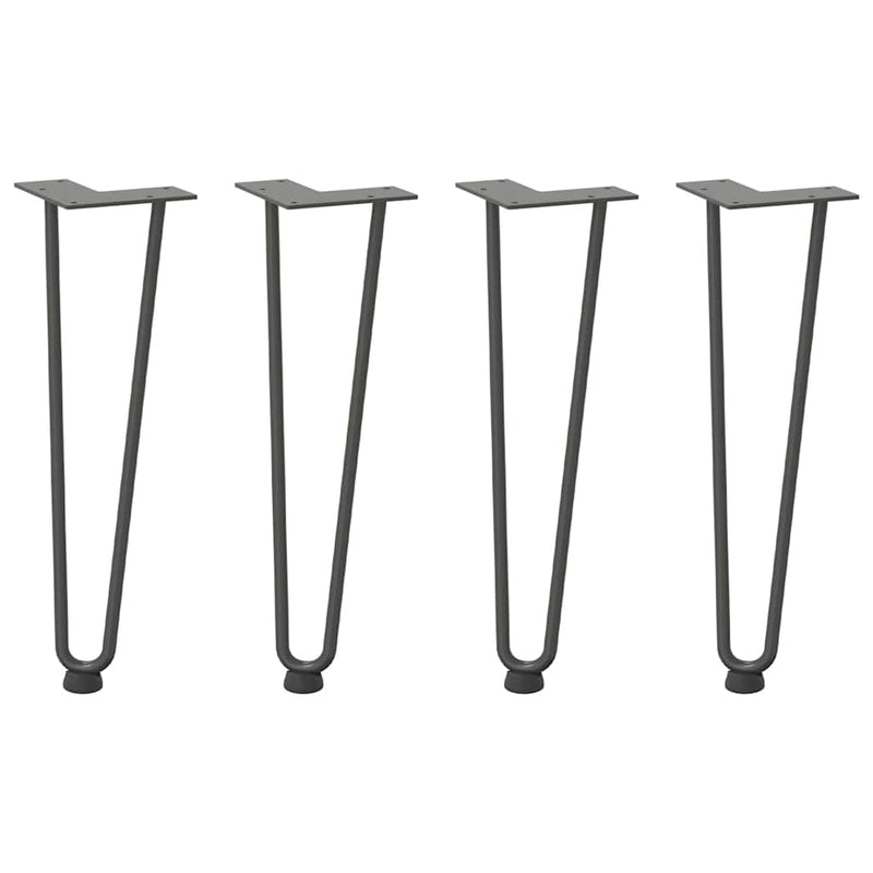 vidaXL 4 db antracitszürke hajtűláb dohányzóasztalhoz 42 cm tömör acél
