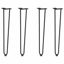 vidaXL 4 db-os hajtűlábak konzolasztalhoz, 72 cm, tömör acél, fekete