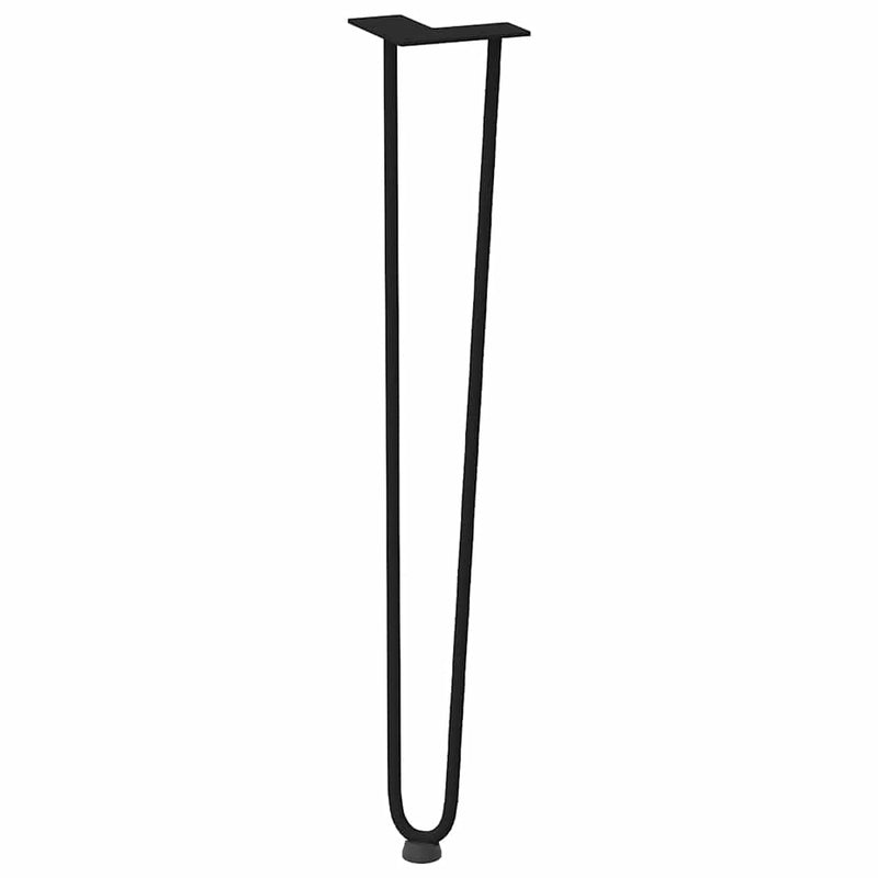vidaXL 4 db-os hajtűlábak konzolasztalhoz, 72 cm, tömör acél, fekete