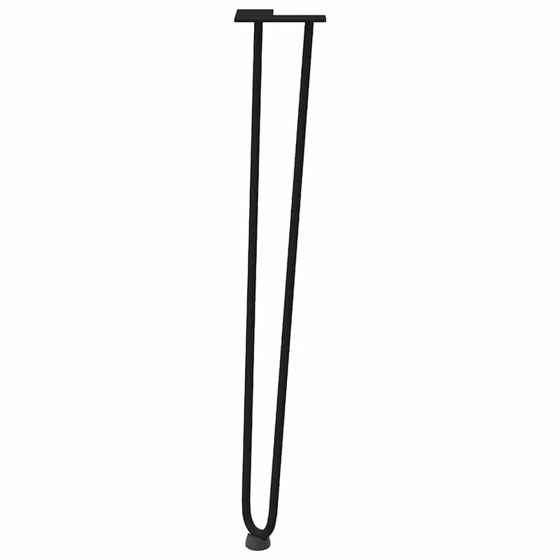 vidaXL 4 db-os hajtűlábak konzolasztalhoz, 72 cm, tömör acél, fekete