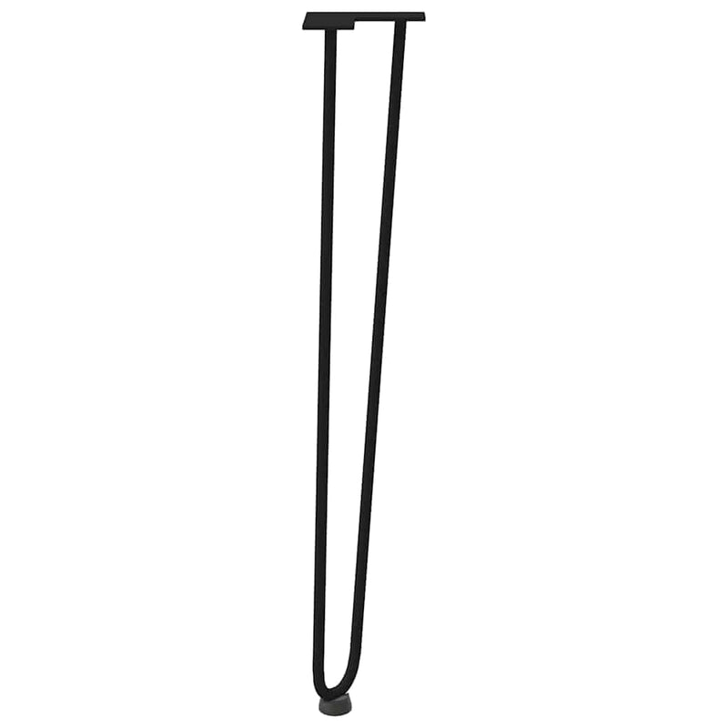vidaXL 4 db-os hajtűlábak konzolasztalhoz, 72 cm, tömör acél, fekete