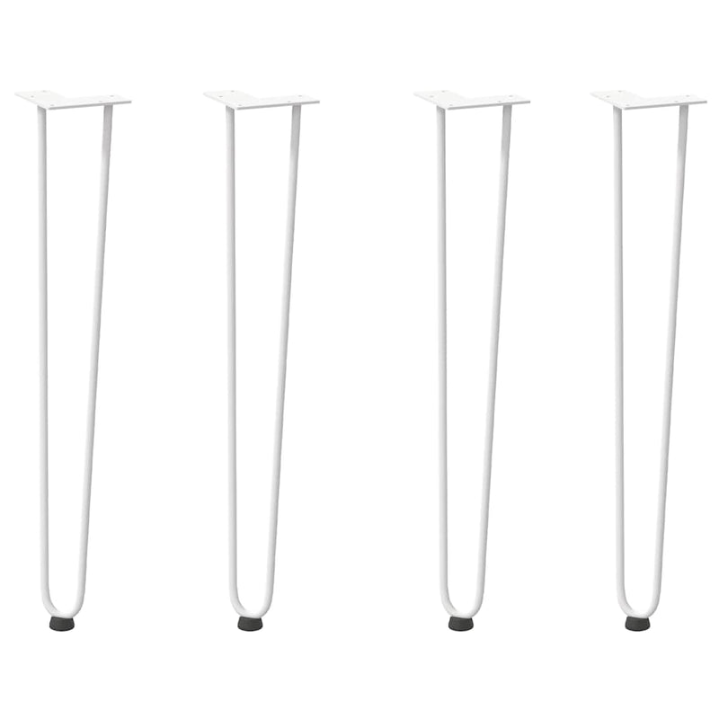 vidaXL 4 db-os hajtűlábak konzolasztalhoz, 72 cm, tömör acél, fehér