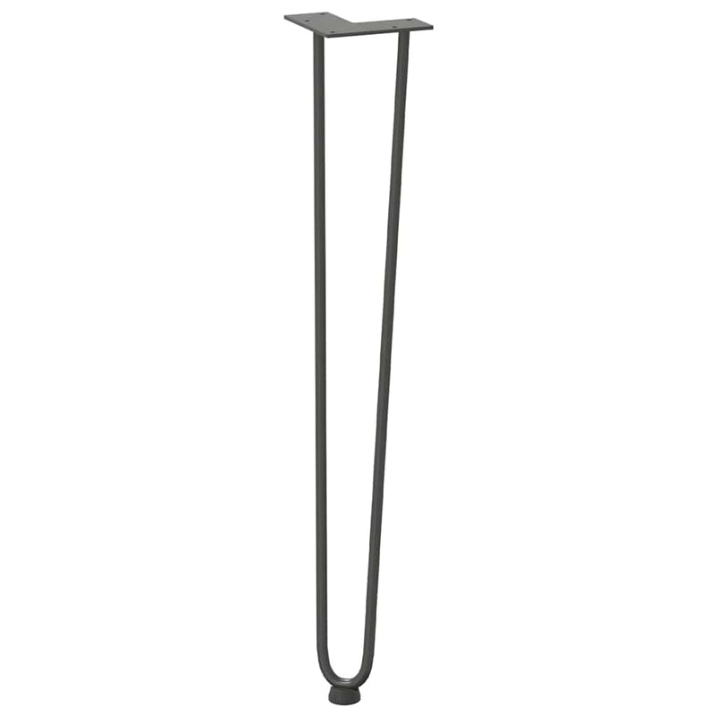 vidaXL 4 db-os antracit színű, 72 cm-es tömör acél hajtűlábak konzolasztalhoz